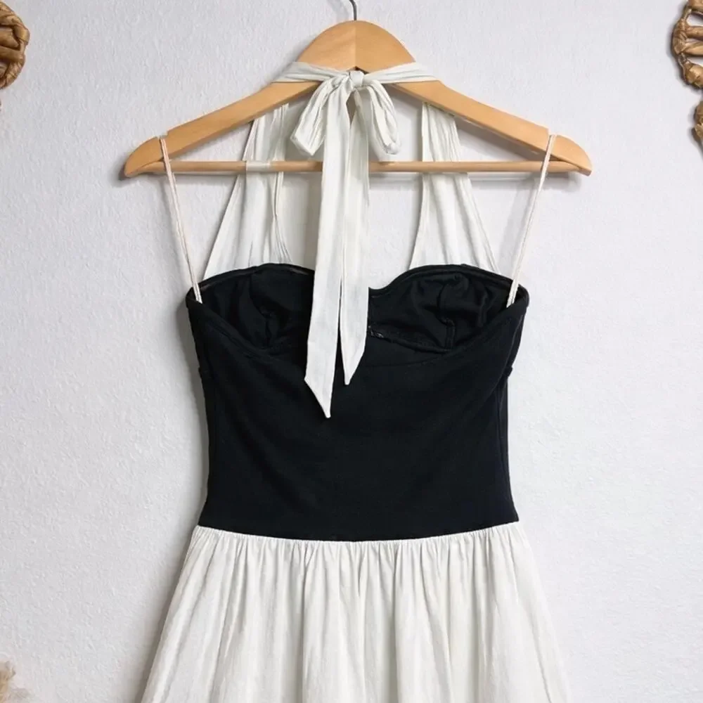 Free People mini dress Free-est cotton halter boho gauzy skirt XS